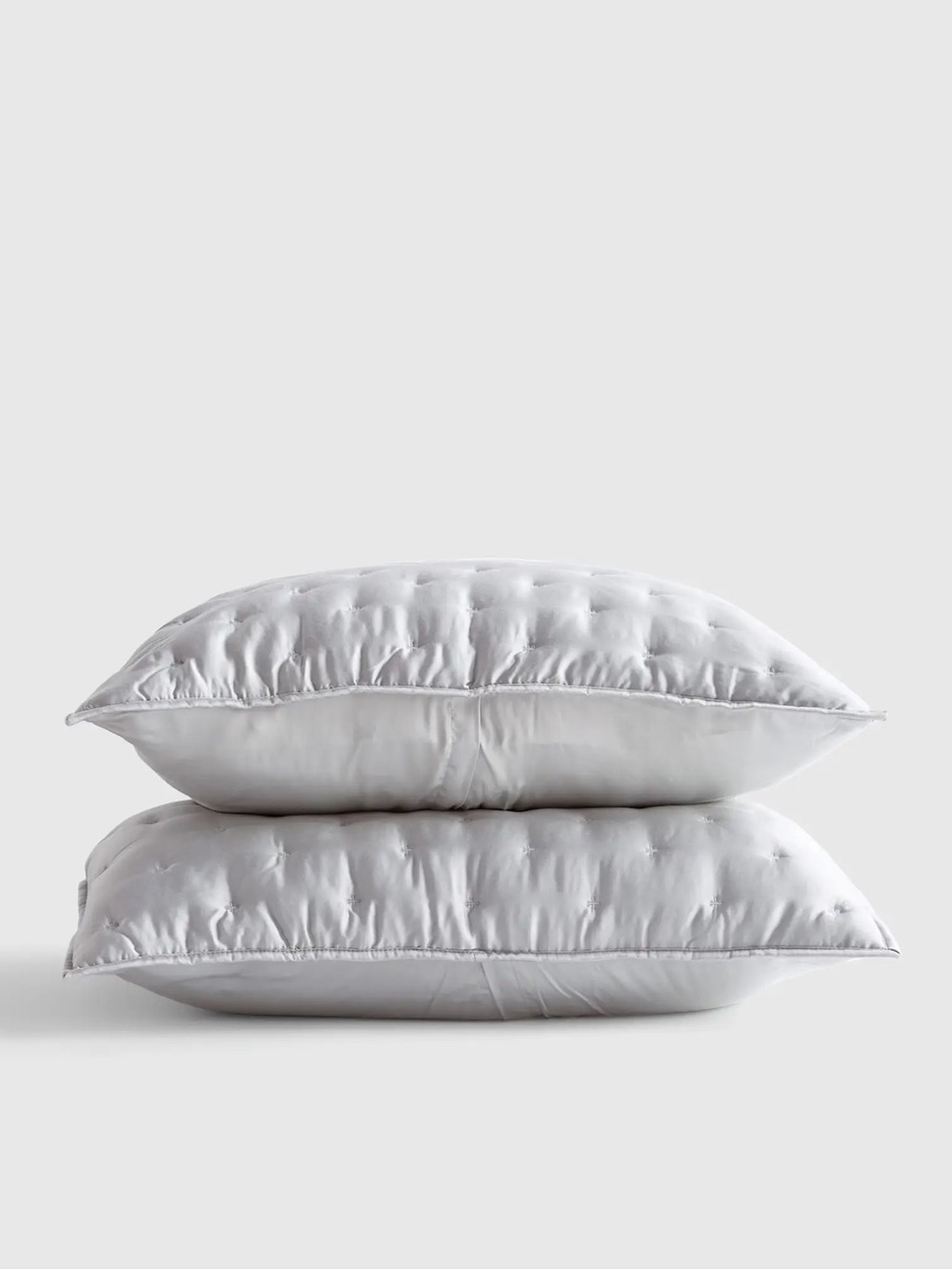 QUINCE Bamboo Dream Quilted Sham Set Standard Light Grey 7934